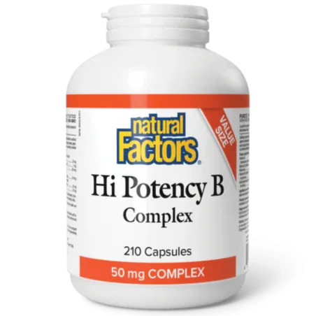 Natural Factors Hi Potency B Complex 50 mg, 210 Capsules | Unbeatable Prices, Daily Deals | VITASHOP