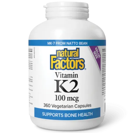 Vitamin K2 100 mcg, 360 Vegetarian Capsules | Safest & Easiest Shopping Vitamins Online | VITASHOP