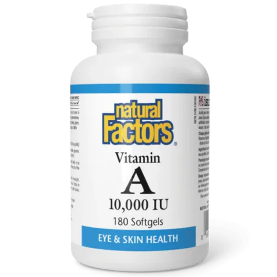 Natural Factors Vitamin A 10000 IU, 180 Softgels | Unbeatable Prices, Daily Deals | VITASHOP
