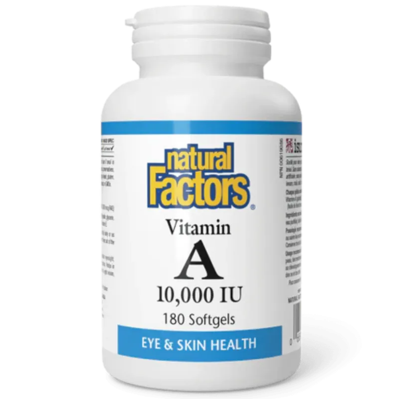 Natural Factors Vitamin A 10000 IU, 180 Softgels | Unbeatable Prices, Daily Deals | VITASHOP