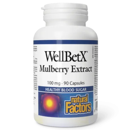 Natural Factors WellBetX Mulberry Extract 100 mg, 90 Capsules | Unbeatable Prices, Daily Deals | VITASHOP
