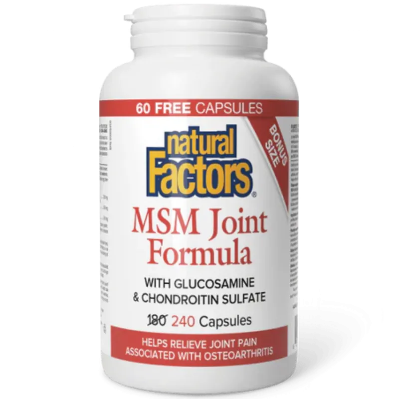 Natural Factors MSM Joint Formula, 240 Capsules | Unbeatable Prices, Daily Deals | VITASHOP