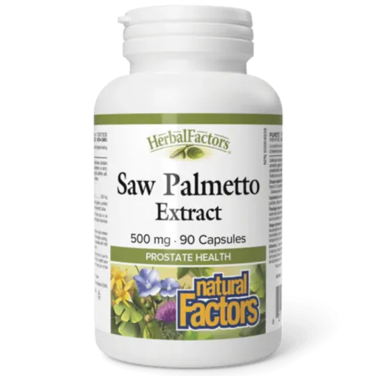 Natural Factors 내추럴 팩터스 HerbalFactors 쏘팔메토 500 mg, 90 캡슐 | 매일 업데이트되는 특가 상품 | VITASHOP
