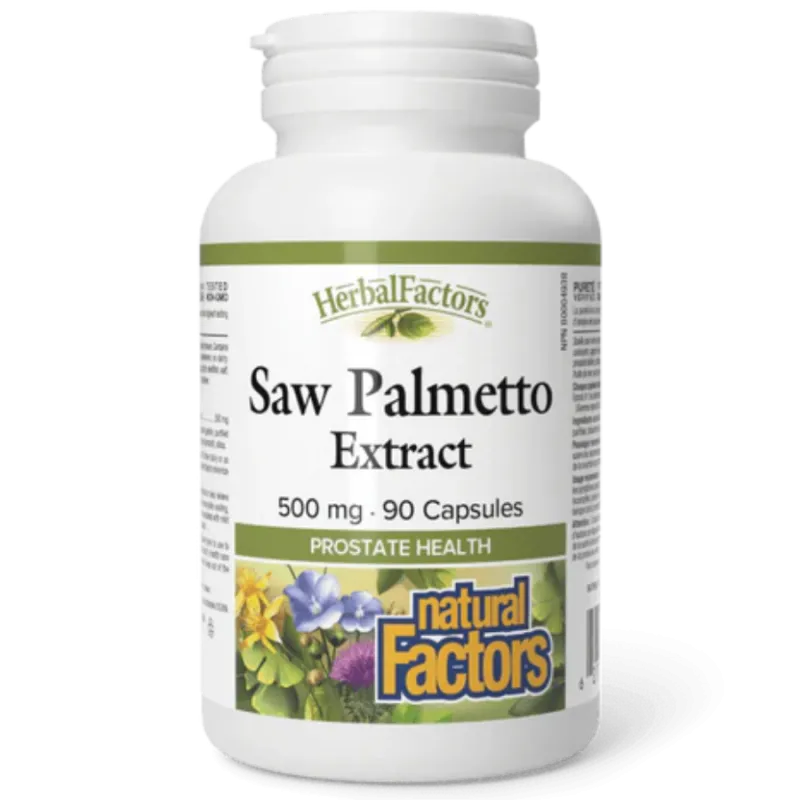 Natural Factors 내추럴 팩터스 HerbalFactors 쏘팔메토 500 mg, 90 캡슐 | 매일 업데이트되는 특가 상품 | VITASHOP