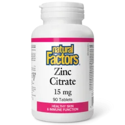 Natural Factors Zinc Citrate 15 mg, 90 Tablets | Unbeatable Prices, Daily Deals | VITASHOP