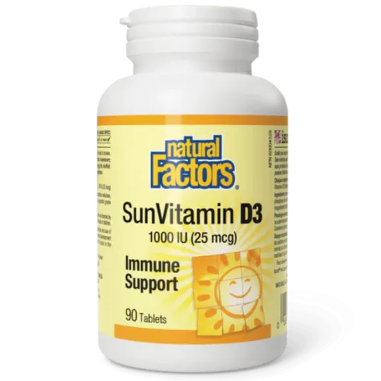 Natural Factors SunVitamin D3 1000 IU, 90 Tablets | Unbeatable Prices, Daily Deals | VITASHOP