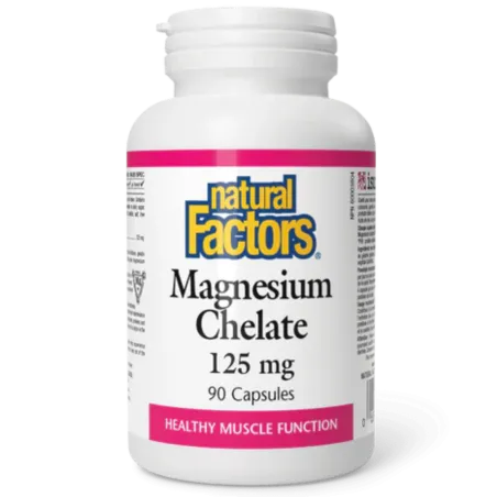 Natural Factors 내추럴 팩터스 마그네슘 킬레이트 125 mg, 90 캡슐 | 매일 업데이트되는 특가 상품 | VITASHOP