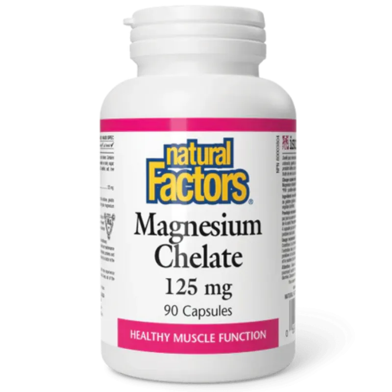 Natural Factors 내추럴 팩터스 마그네슘 킬레이트 125 mg, 90 캡슐 | 매일 업데이트되는 특가 상품 | VITASHOP