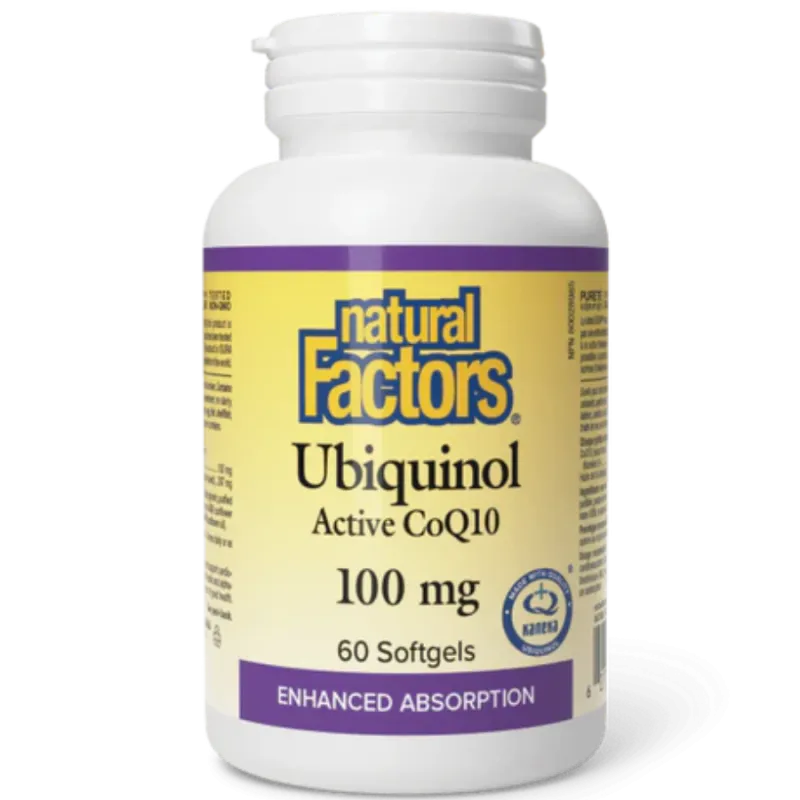 Natural Factors Ubiquinol Active CoQ10 100 mg, 60 Softgels | 每天不同折扣, 全网最低价格 | 种类齐全的保健品店铺 VITASHOP, 只有你想不到, 没有你买不到 !