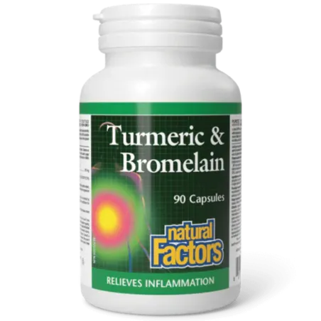 Natural Factors Turmeric & Bromelain, 90 Capsules | Unbeatable Prices, Daily Deals | VITASHOP