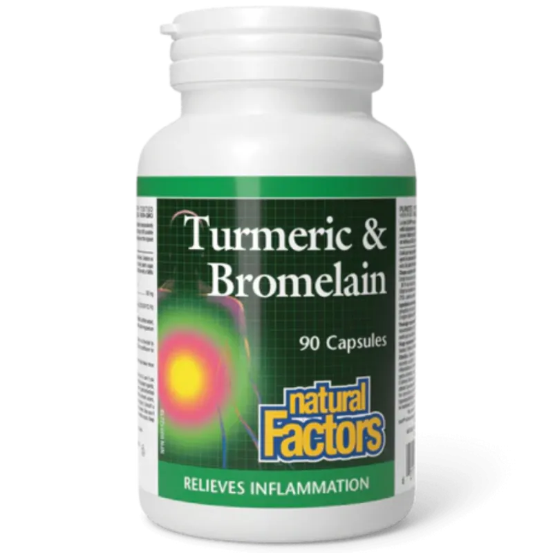 Natural Factors Turmeric & Bromelain, 90 Capsules | Unbeatable Prices, Daily Deals | VITASHOP