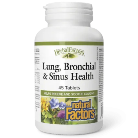 Natural Factors HerbalFactors Lung, Bronchial & Sinus Health, 45 Tablets | Unbeatable Prices, Daily Deals | VITASHOP