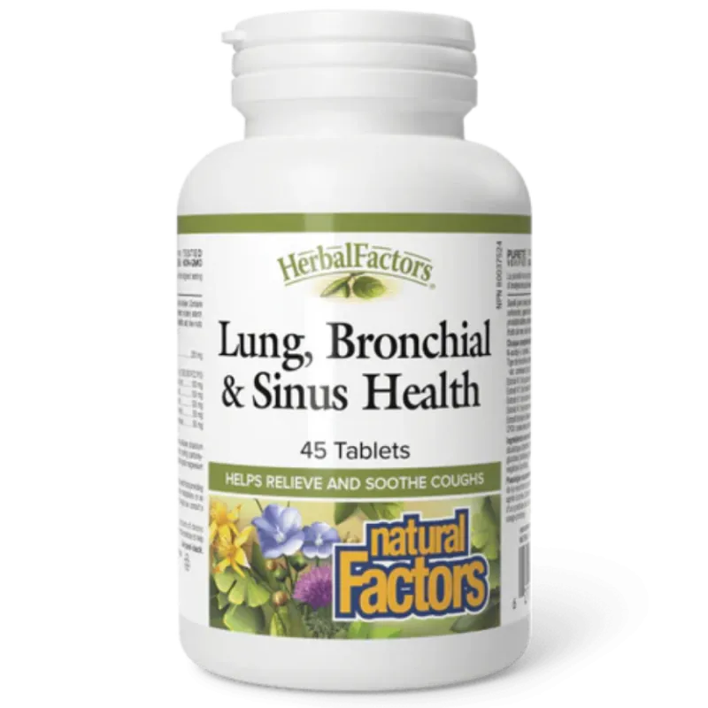 Natural Factors HerbalFactors Lung, Bronchial & Sinus Health, 45 Tablets | Unbeatable Prices, Daily Deals | VITASHOP