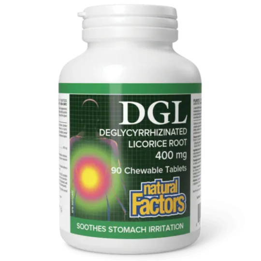 Natural Factors DGL Deglycyrrhizinated Licorice Root, 90 Chewable Tablets | Unbeatable Prices, Daily Deals | VITASHOP