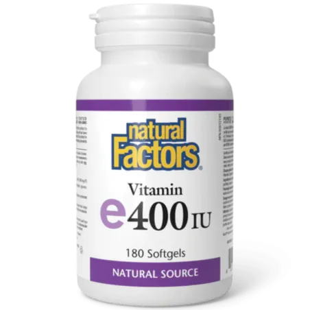 Natural Factors Vitamin E 400 IU Natural Source, 180 Softgels | 每天不同折扣, 全网最低价格 | 种类齐全的保健品店铺 VITASHOP, 只有你想不到, 没有你买不到 !