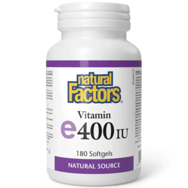 Natural Factors Vitamin E 400 IU Natural Source, 180 Softgels | 每天不同折扣, 全网最低价格 | 种类齐全的保健品店铺 VITASHOP, 只有你想不到, 没有你买不到 !