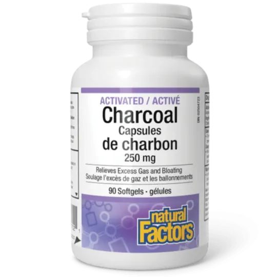 Capsules de charbon actif 250 mg, 90 gélules | Safest & Easiest Shopping Vitamins Online | VITASHOP