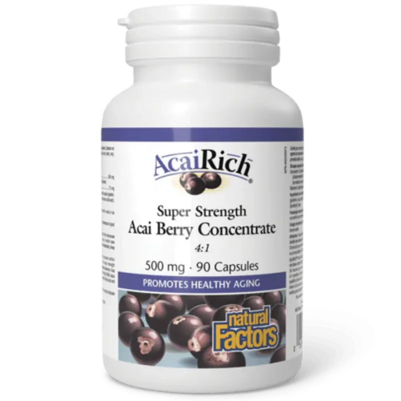 Natural Factors AcaiRich Super Strength Acai Berry Concentrate 500 mg, 90 Capsules | Unbeatable Prices, Daily Deals | VITASHOP