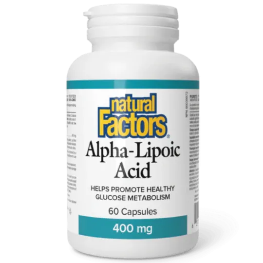 Natural Factors 내추럴 팩터스 알파-리포산 400 mg, 60 캡슐 | 매일 업데이트되는 특가 상품 | VITASHOP