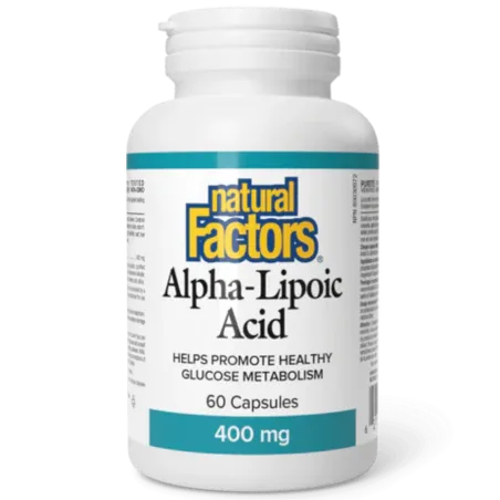Acide alpha-lipoïque 400 mg, 60 gélules | Safest & Easiest Shopping Vitamins Online | VITASHOP