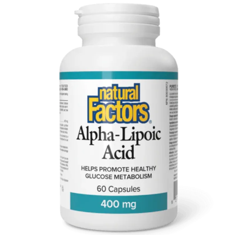 Natural Factors 내추럴 팩터스 알파-리포산 400 mg, 60 캡슐 | 매일 업데이트되는 특가 상품 | VITASHOP
