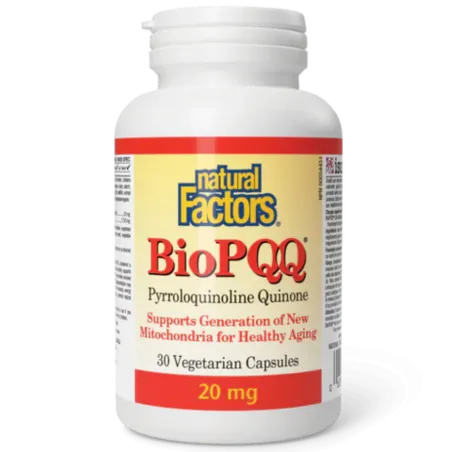 Natural Factors BioPQQ Pyrroloquinoline Quinone 20 mg, 30 Vegetarian Capsules | Unbeatable Prices, Daily Deals | VITASHOP