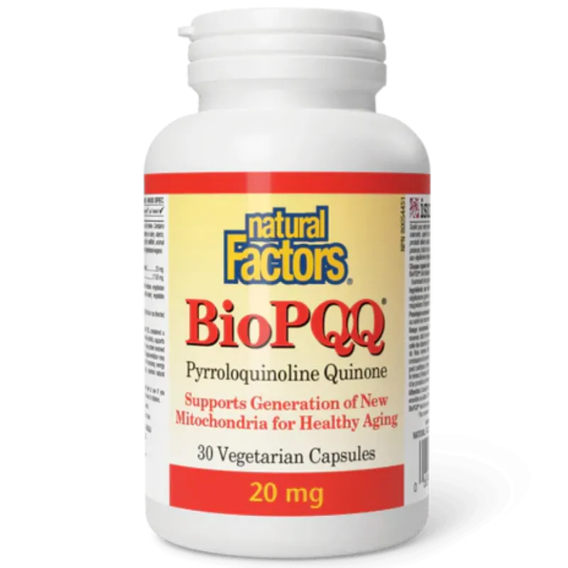 Natural Factors BioPQQ Pyrroloquinoline Quinone 20 mg, 30 Vegetarian Capsules | Unbeatable Prices, Daily Deals | VITASHOP