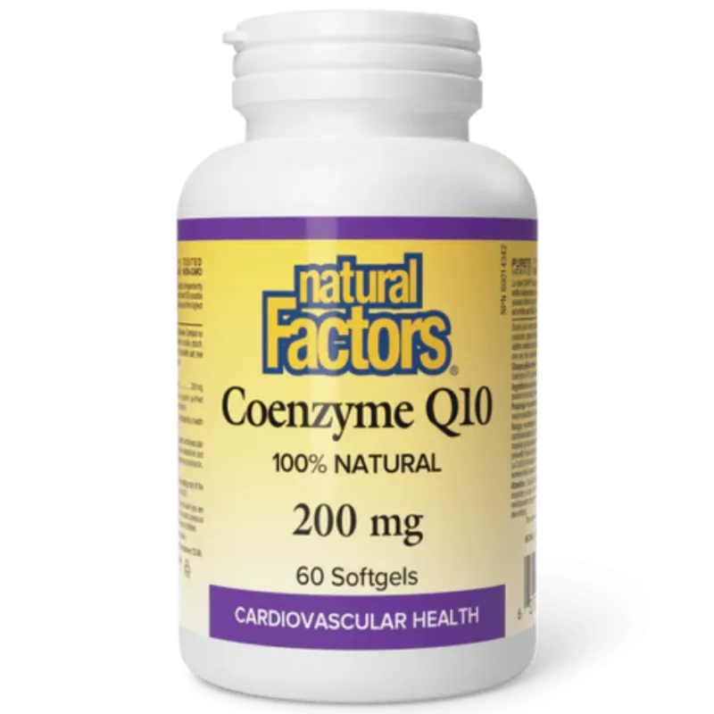 Natural Factors Coenzyme Q10 200 mg, 60 Softgels | Unbeatable Prices, Daily Deals | VITASHOP