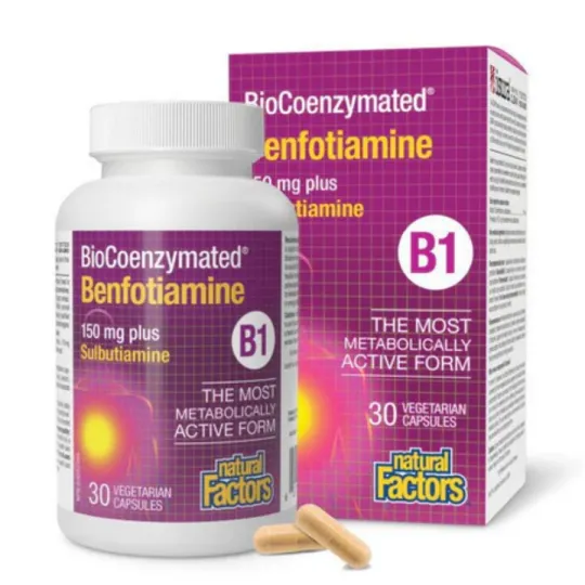 Natural Factors BioCoenzymated Benfotiamine B1 150 mg, 30 Vegetarian Capsules | 每天不同折扣, 全网最低价格 | 种类齐全的保健品店铺 VITASHOP, 只有你想不到, 没有