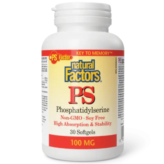 Natural Factors PS Phosphatidylserine 100 mg, 30 Softgels | Unbeatable Prices, Daily Deals | VITASHOP