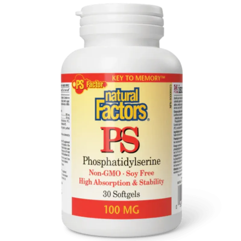 Natural Factors PS Phosphatidylserine 100 mg, 30 Softgels | Unbeatable Prices, Daily Deals | VITASHOP