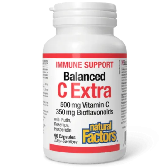 Natural Factors Balanced C Extra with Rutin, Rosehips, Hesperidin 500 mg / 350 mg, 90 Capsules | 每天不同折扣, 全网最低价格 | 种类齐全的保健品店铺 VIT