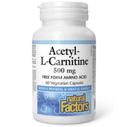 Natural Factors 내추럴 팩터스 아세틸-L-카르니틴 500mg, 식물성 캡슐 60정 | 매일 업데이트되는 특가 상품 | VITASHOP