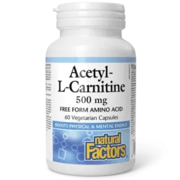 Natural Factors Acetyl-L-Carnitine 500 mg,  60 Vegetarian Capsules | Unbeatable Prices, Daily Deals | VITASHOP