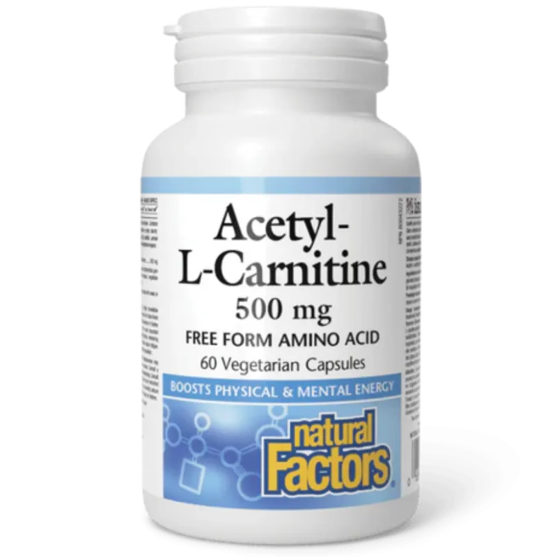 Acétyl-L-Carnitine 500 mg, 60 gélules végétariennes | Safest & Easiest Shopping Vitamins Online | VITASHOP