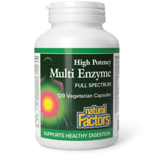 Natural Factors High Potency Multi Enzyme Full Spectrum, 120 Vegetarian Capsules | Unbeatable Prices, Daily Deals | VITASHOP
