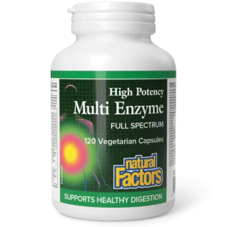 Natural Factors High Potency Multi Enzyme Full Spectrum, 120 Vegetarian Capsules | Unbeatable Prices, Daily Deals | VITASHOP