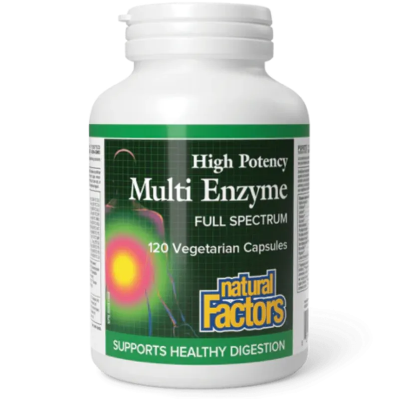 Natural Factors 내추럴 팩터스 고효능 다중 효소 풀 스펙트럼, 120 식물성 캡슐 | 매일 업데이트되는 특가 상품 | VITASHOP