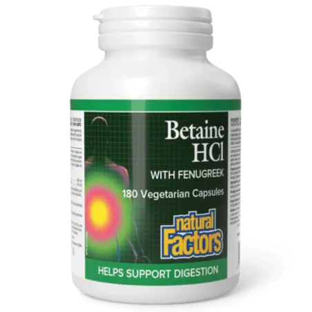 Natural Factors 내추럴 팩터스 호로파 함유 베타인 염산염, 식물성 캡슐 180정 | 매일 업데이트되는 특가 상품 | VITASHOP