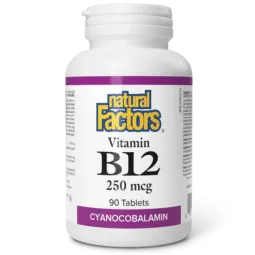 Vitamine B12 250 mcg, 90 comprimés | Safest & Easiest Shopping Vitamins Online | VITASHOP