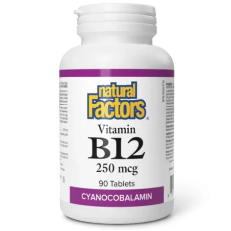 Vitamine B12 250 mcg, 90 comprimés | Safest & Easiest Shopping Vitamins Online | VITASHOP