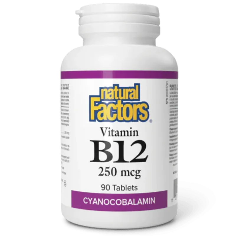 Vitamine B12 250 mcg, 90 comprimés | Safest & Easiest Shopping Vitamins Online | VITASHOP