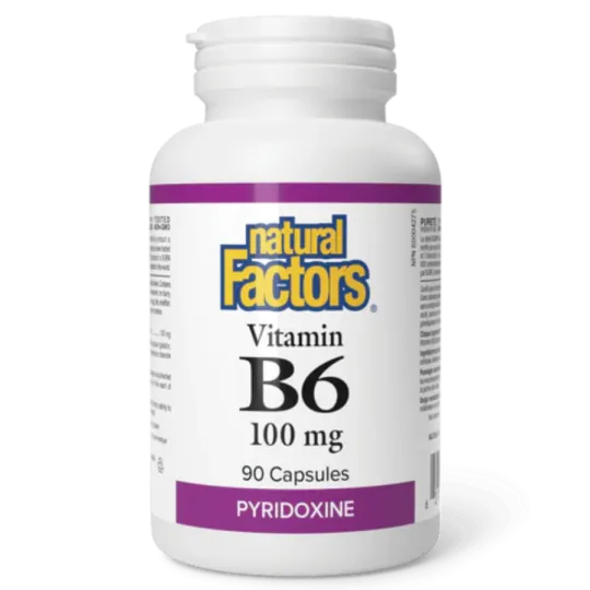 Natural Factors Vitamin B6 100 mg, 90 Capsules | Unbeatable Prices, Daily Deals | VITASHOP