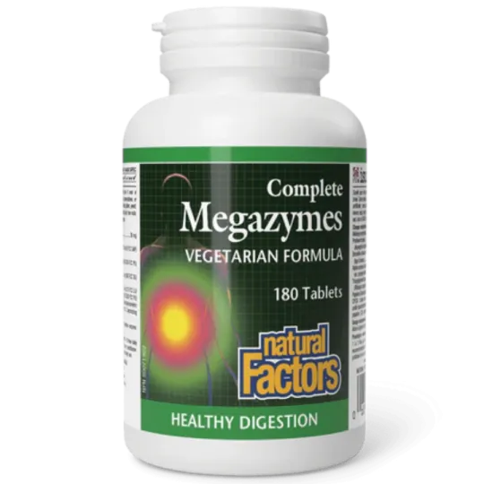 Natural Factors Complete Megazymes Vegetarian Formula, 180 Tablets | Unbeatable Prices, Daily Deals | VITASHOP