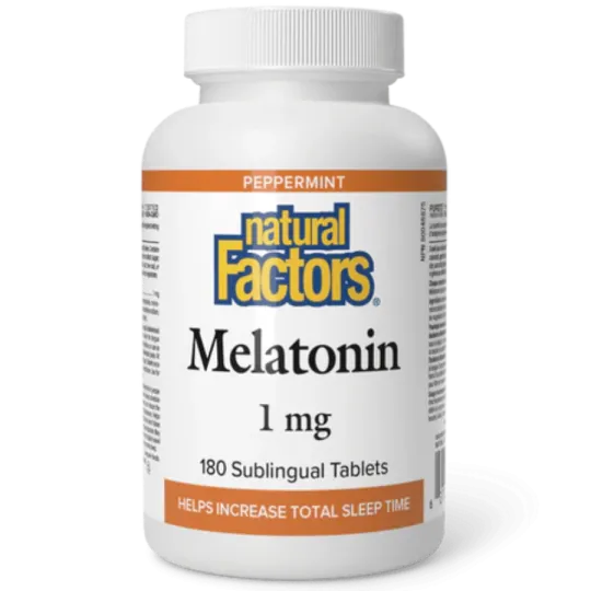 Natural Factors 내추럴 팩터스 멜라토닌 1 mg 페퍼민트, 180 설하 정제 | 매일 업데이트되는 특가 상품 | VITASHOP