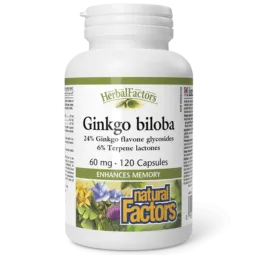 Natural Factors HerbalFactors Ginkgo biloba 60 mg, 120 Capsules | Unbeatable Prices, Daily Deals | VITASHOP