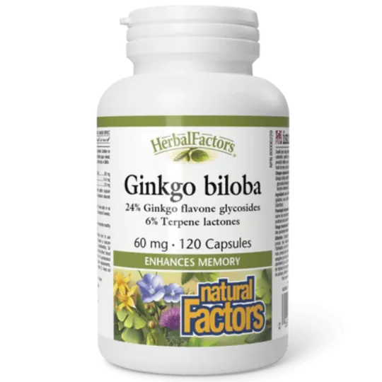 Natural Factors HerbalFactors Ginkgo biloba 60 mg, 120 Capsules | Unbeatable Prices, Daily Deals | VITASHOP