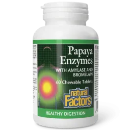 Natural Factors Papaya Enzymes with Amylase and Bromelain 60 Tablets | Unbeatable Prices, Daily Deals | VITASHOP