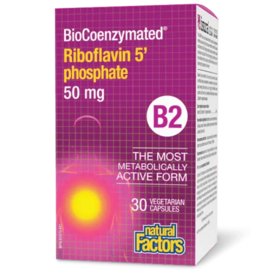 BioCoenzymated Riboflavine 5 Phosphate B2, 30 Capsules Végétariennes | Safest & Easiest Shopping Vitamins Online | VITASHOP