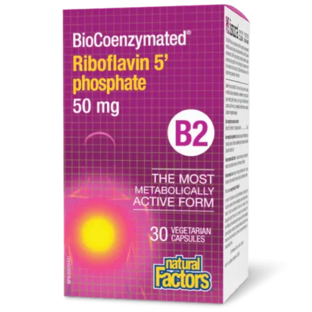 Natural Factors BioCoenzymated Riboflavin 5 Phosphate B2, 30 Vegetarian Capsules | 每天不同折扣, 全网最低价格 | 种类齐全的保健品店铺 VITASHOP, 只有你想不到,